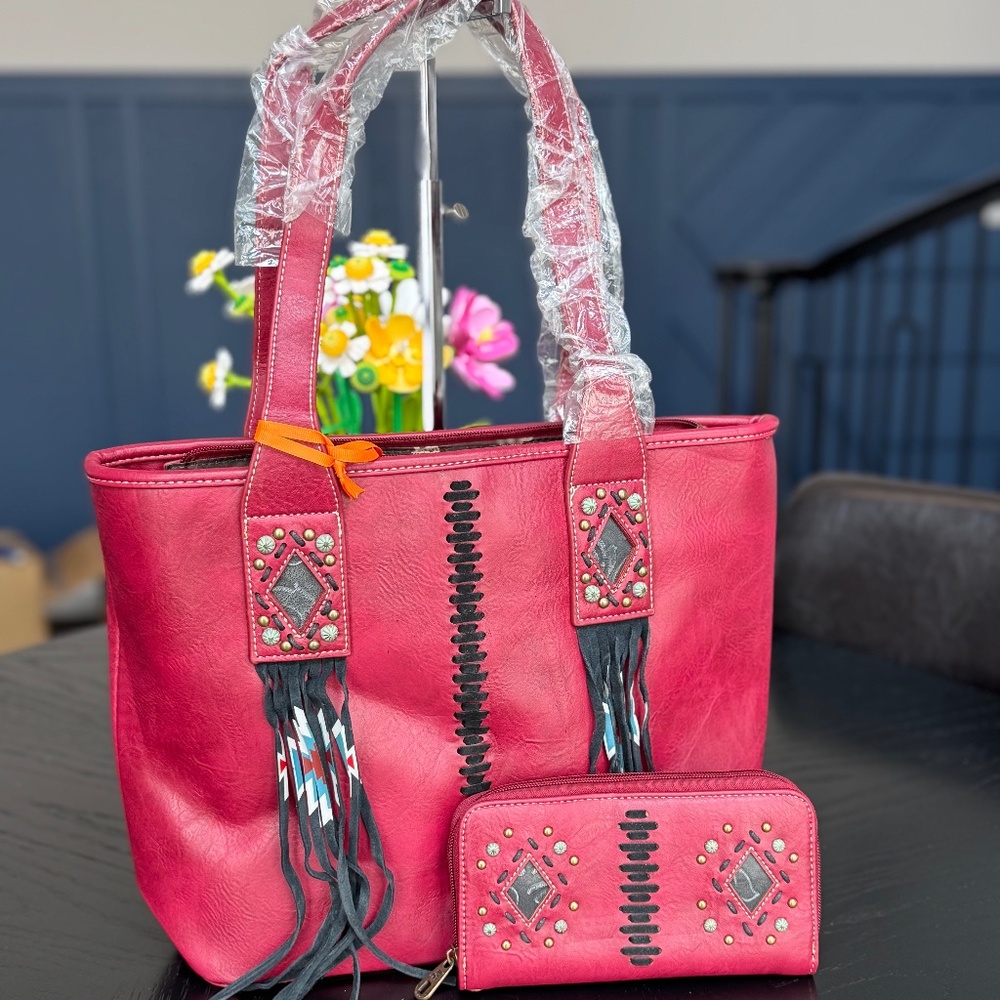 American Bling by Montana West Handbag and Wallet Set NWT
